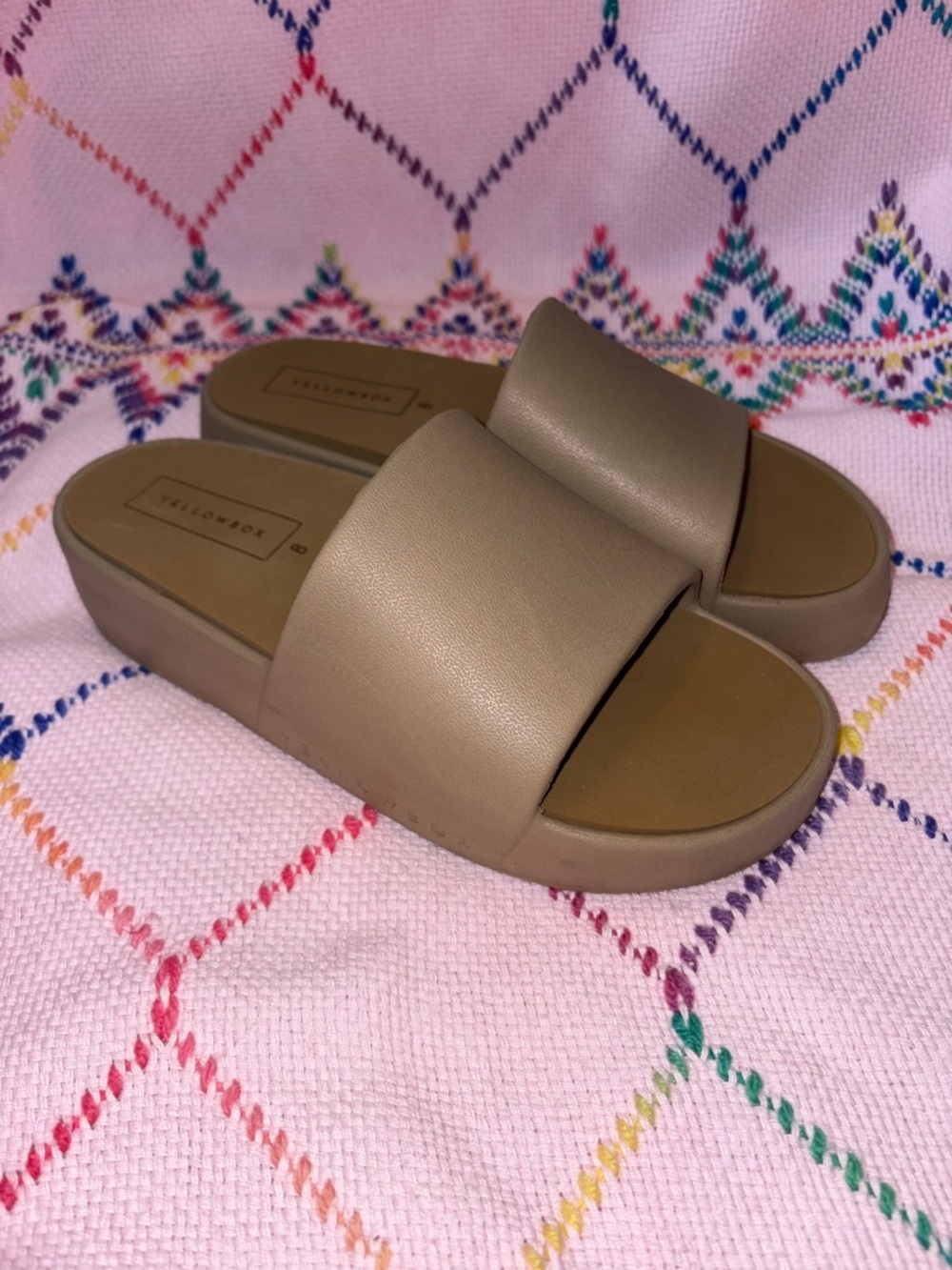 Yellow Box Taupe Slide Sandals